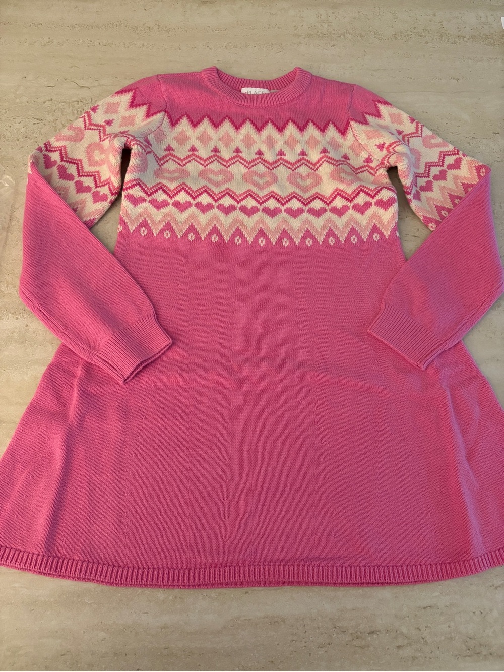 The Children's Place Pink Fair Isle Knit Dress
